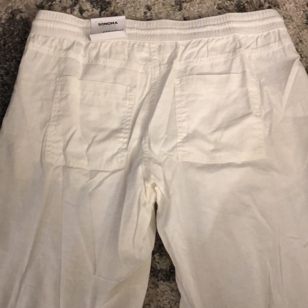 NWT Sonoma White Linen Pants, size medium - Picture 3 of 9